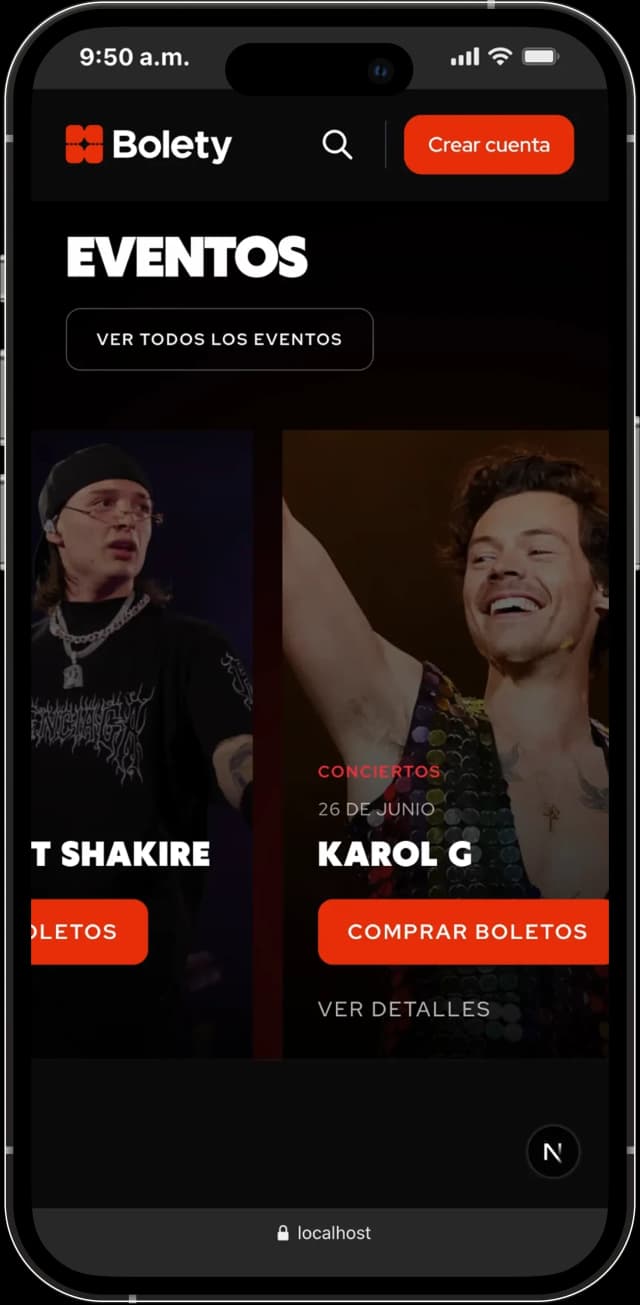 Bolety App en iPhone
